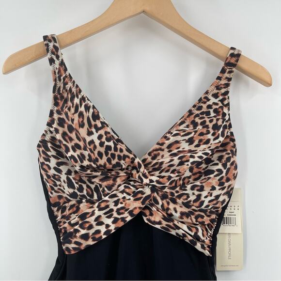 GOTTEX One Piece Swimsuit Leopard Wild Thing Printed Slimming Beach NWT Size 8 - Picture 6 of 15